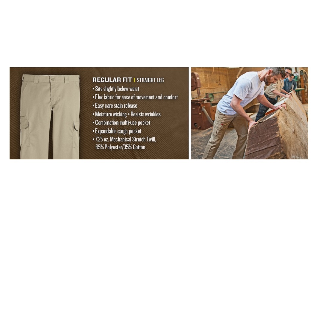 Dickies Men's Slim-Straight Stretch-Twill Cargo Pant with Flex Fabric