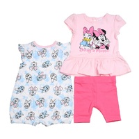 3pc Baby's Daisy & Minnie Outfit Set: Romper, Dress & Leggings