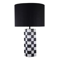 Shepherd Check Marble Stone Table Lamp