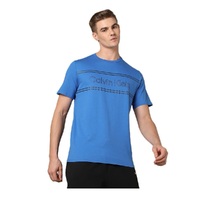 Men's Regular Fit Striped Logo T-shirt