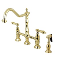 8 Inch Heritage Kitchen Faucet with Brass Sprayer