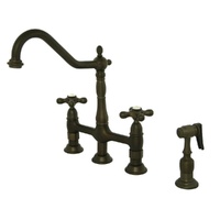 8 Inch Heritage Kitchen Faucet with Brass Sprayer