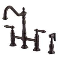 8 Inch Heritage Kitchen Faucet with Brass Sprayer