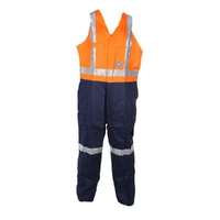 Men's Cotton Drill Action Back Overalls with Reflective Tape