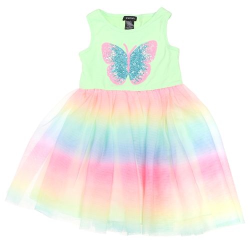 Girl's Rainbow Dress With Butterfly