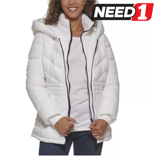 Calvin klein white puffer jacket best sale