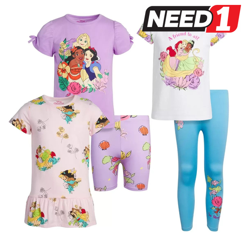 5pc Girl's Clothing Set: 3 Tops & 2 Pants