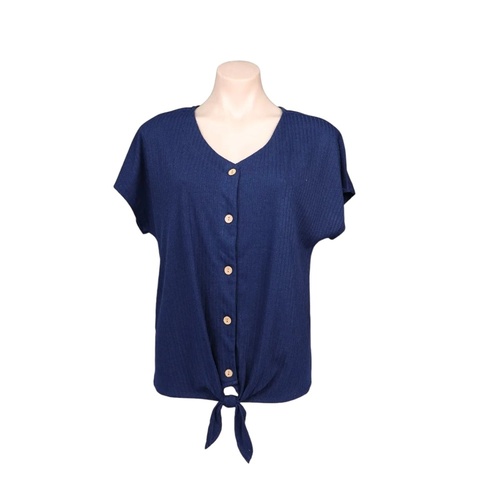 Women's Tie-Front Short Sleeves Top