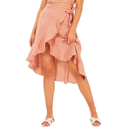 Gingham Wrap Skirt