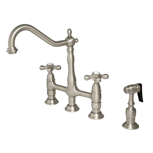 8 Inch Heritage Kitchen Faucet with Brass Sprayer