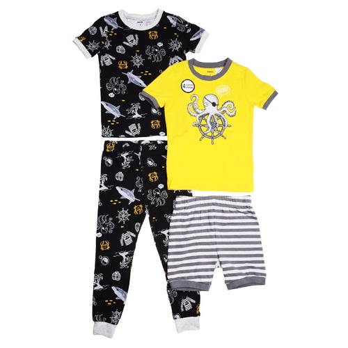 4pc Boy's Pyjama Set: 2 Tees, Pants & Shorts