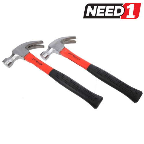 Claw Hammers with Rubber Grip Fibreglass Handles