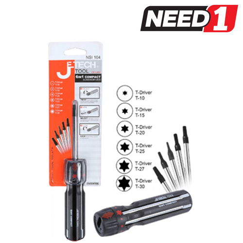 6-in-1 Compact Screwdriver - T-Driver