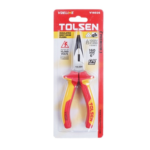 160mm VDE Insulated Bent Nose Pliers