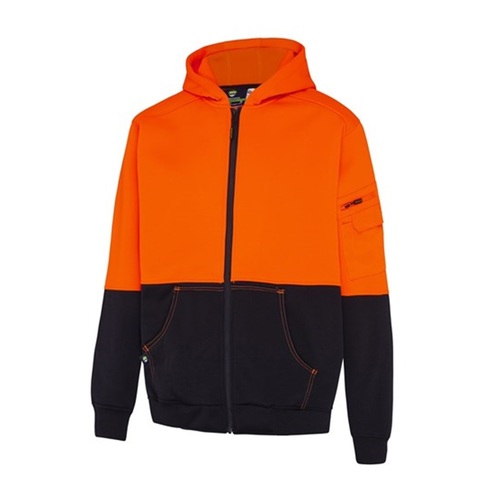 Men's 2-Tone Hi-Vis 1/4 Zip Polyester Fleece Hoodie