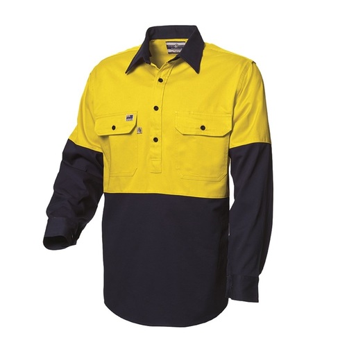 Men's Hi-Vis Half-Button Drill Shirt