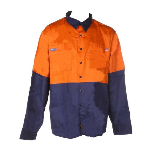 Men's Hi-Vis Button-Up Long Sleeves Pyrovatex Treated Shirt