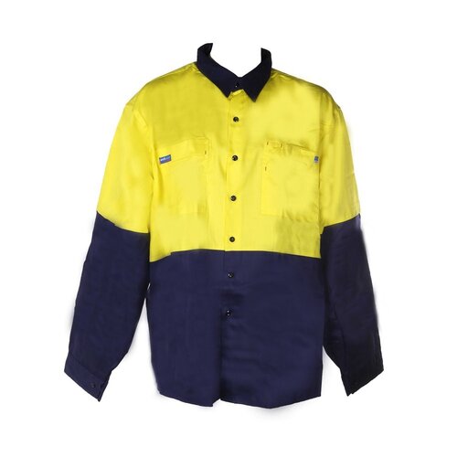 Men's Hi-Vis Button-Up Long Sleeves Pyrovatex Treated Shirt